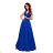 246-3 CINDY langes Kleid mit Ausschnitt - klassisch blau
