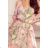 292-1 MARINA dünnes Kleid mit Ausschnitt - rosa mit Blumen
