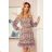 295-1 BAKARI dünnes Kleid mit Ausschnitt - Boho-Muster
