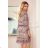 295-1 BAKARI dünnes Kleid mit Ausschnitt - Boho-Muster
