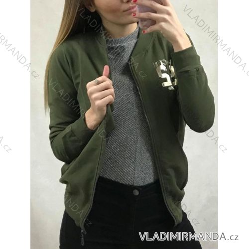 Sweatshirt dünner Reißverschluss Frauen (uni s-m) TURKISH FASHION IMT20013 rot
