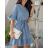 Denim Kurzarm Kleid Frauen (UNI S / M) ITALIAN FASHION IM920010
