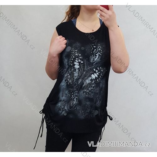Ärmellose Tunika, breite Träger Frauen (uni L / XXL) TURKISH FASHION TM9204033