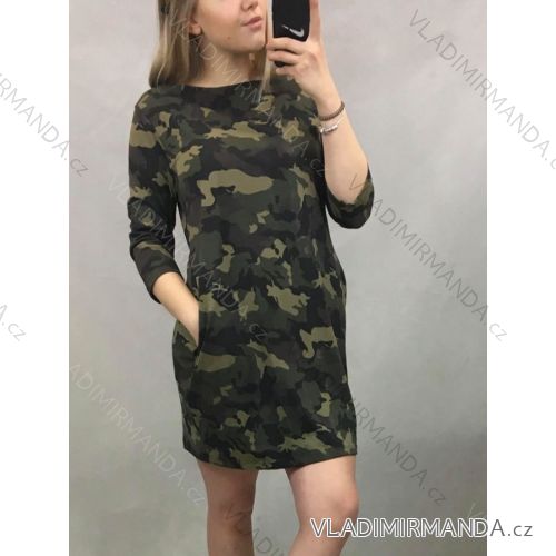 Kleid Classic Langarm Damen Camo (UNI S / L) ITALIENISCHE MODE IM520042