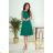 308-1 KARINE - Trapezkleid mit asymmetrischer Falte - grün

