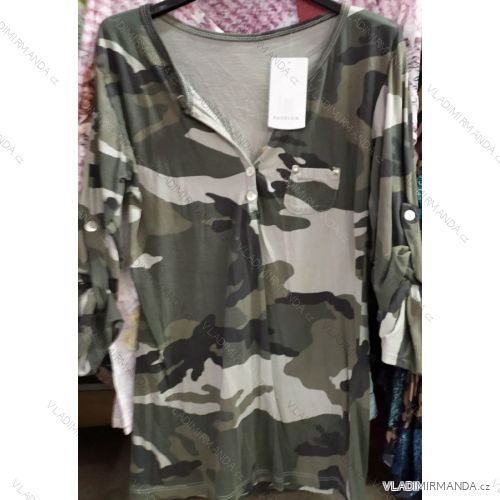 Shirt Tunika 3/4 Langarmjacke Damen (uni sl) ITALIENISCHE MODA IM518259