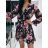 Langarm-Blumenkleid (UNI S-M) ITALIENISCHE MODE IMW20A0-18
