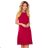 308-2 KARINE - trapezförmiges Kleid mit asymmetrischer Falte - rot
