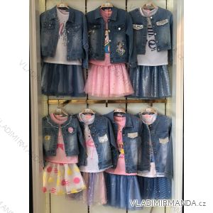 Set Jeansjacke, T-Shirt und Rock für Kinder Jugend Mädchen (4-12 Jahre) SEAGULL SEA20001