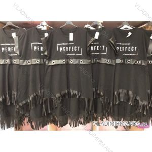 Lässiges Kurzarmkleid Damen (UNI S-L) ITALIENISCHE MODE IMW20E8362
