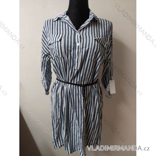 Gestreiftes Sommerkleid für Damenhemd (uni s / m / l) ITALIAN FASHION IM62019