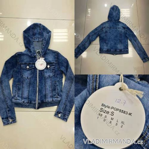 Jeansjacke mit Kapuze Damen (xs-xl) P.O.P. SIEBEN MA119POP5500-KMA119POP5500-K