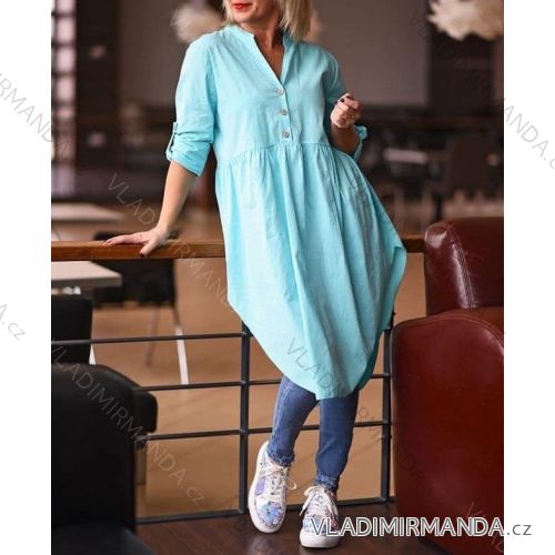 Kleid mit 3/4 Ärmeltasche für Damen (uni sl) ITALIAN Fashion IM3181746
