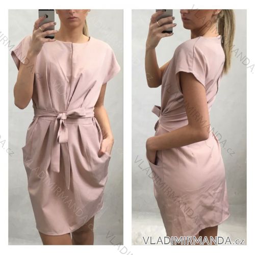 Kleid kurzärmlige Frauen (uni s-m) ITALIAN FASHION IM920300