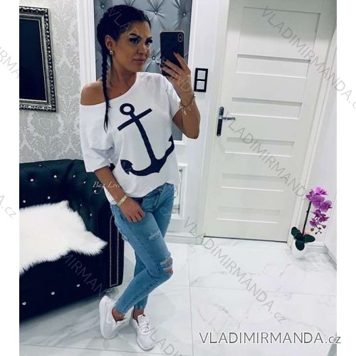 Tunika Kurzarm Damen Oversize (uni s-l) ITALIAN FASHION IML200605tun01