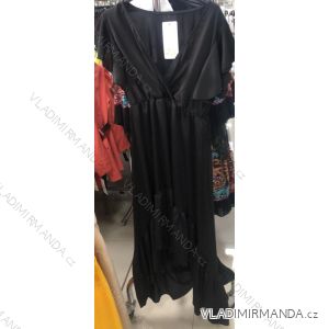 Satin Langarm Kleid und Damen ausgesetzt (uni sl) ITALIENISCHE Mode IMT18764