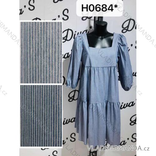 Kleid Sommer Lange Damen Strip (uni sl) ITALIENISCHE Mode IM918136