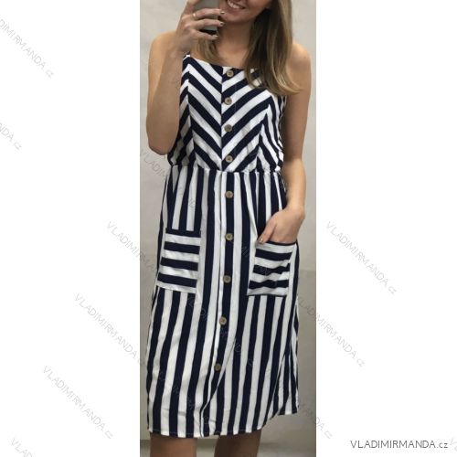 Sommerkleid auf Trägern Damenstreifen (uni s / m) ITALIAN FASHION IMBS20003