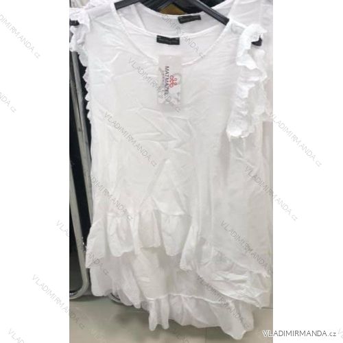 Bluse Tunika Kurzarm Frauen (UNI S / M) ITALIENISCHE MODE IMM20246