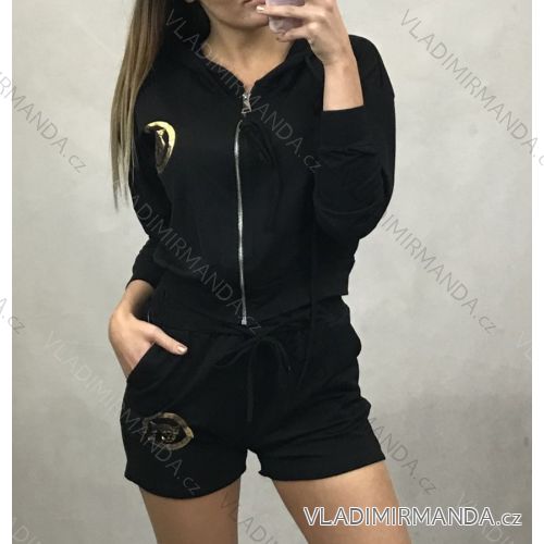 Set Hoodie Langarm und Shorts Frauen (UNI S / L) ITALIAN FASHION IML20034