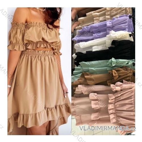 Sommeroberteil mit heruntergefallenen Schultern und Damenrock (UNI SL) ITALIAN FASHION IML20100601