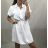 Sommerhemdkleid für Damen mit Gürtel (uni s / m) ITALIAN FASHION IM420807