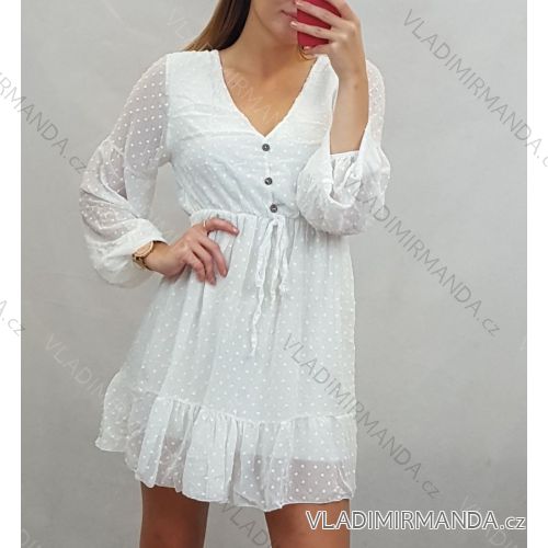 Langärmeliges Sommerkleid für Damen (uni s / m) ITALIAN FASHION IMM20125