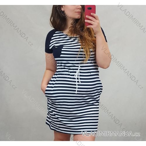 Kurzarmkleid für Damen in Übergröße (L-3XL) POLISH FASHION PMF20014