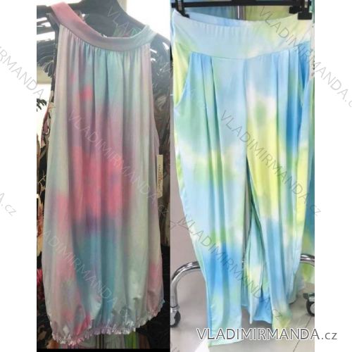 Sommer-Tunika-Set für Damen mit langen Ärmeln und Rock mit langen Tupfen (uni s / m) ITALIAN FASHION IMM20118