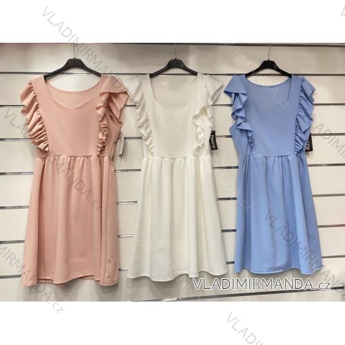 Ärmelloses Sommerkleid mit Rüschen Frauen (UNI S / L) ITALIAN FASHION IMK20062