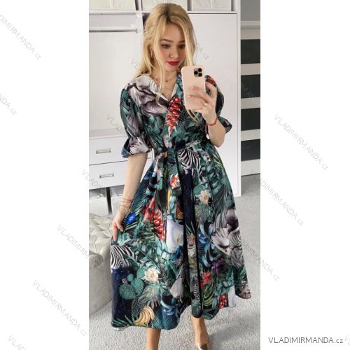 Kleid mit 3/4 Ärmeltasche für Damen (uni sl) ITALIAN Fashion IM3181746