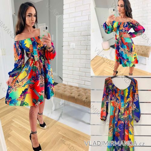 Kleid mit 3/4 Ärmeltasche für Damen (uni sl) ITALIAN Fashion IM3181746