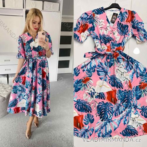 Kleid mit 3/4 Ärmeltasche für Damen (uni sl) ITALIAN Fashion IM3181746