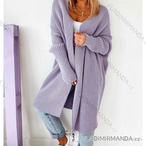 Strickjacke gestrickt dünne Feder Langarm Frauen (UNI S / L) ITALIENISCHE MODE IMK20109