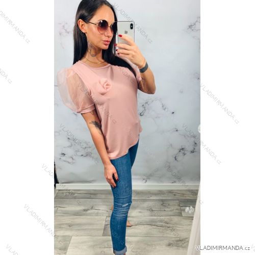 T-Shirt Kurzarm Frauen (UNI S / L) ITALIENISCHE MODE IMK20128