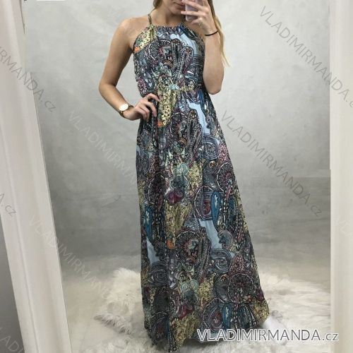Sommer langes Kleid Damen (uni sl) ITALIENISCHE Mode IM918155