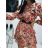 Sommer Langarm Blumenkleid mit Rüschen Frauen (UNI S / L) ITALIENISCHE MODE IMK20154