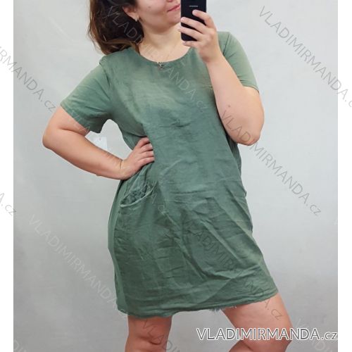Kurzarm-Sommerkleid für Damen (uni l / 2xl) ITALIAN FASHION IM720151