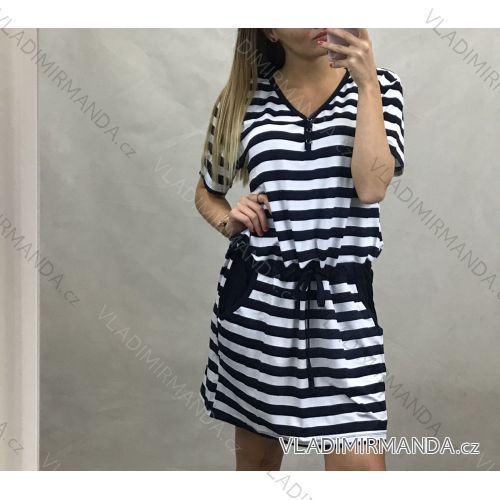 Sommer Kurzarm Sommerkleid Streifen (xl / 2xl - 2xl / 3xl) ITALIENISCHE MODE IM6201681