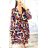 Sommer Langarm Blumenkleid mit Rüschen Frauen (UNI S / L) ITALIENISCHE MODE IMK20154