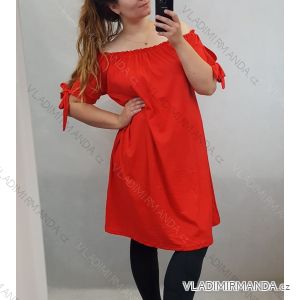 Šaty letní carmen krátký rukáv dámské (XL/XXL ONE SIZEl) ITALSKÁ MÓDA IMD21212