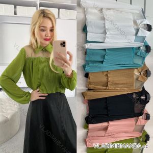 Bluse Langarm mit Rüschen Frauen (UNI S / L) ITALIAN FASHION IMK20159