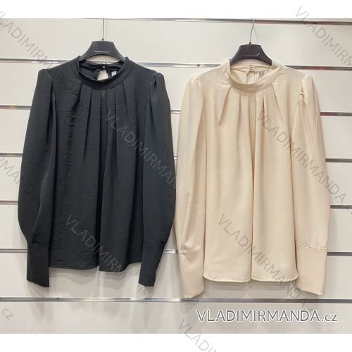 Bluse Langarm mit Rüschen Frauen (UNI S / L) ITALIAN FASHION IMK20159