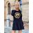 Sommer Langarm Blumenkleid mit Rüschen Frauen (UNI S / L) ITALIENISCHE MODE IMK20154