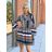 Sommer Langarm Blumenkleid mit Rüschen Frauen (UNI S / L) ITALIENISCHE MODE IMK20154