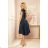 300-5 PATRICIA - dress with longer back with lace neckline - green color