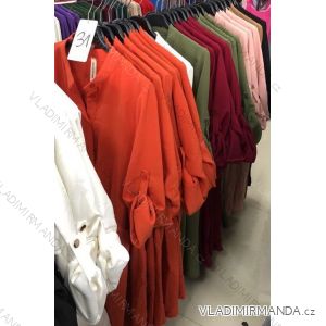 Bluse 3/4 Ärmel mit Knöpfen (uni sl) ITALIENISCHE Mode IMM20206