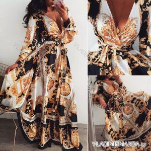 Sommer Langarmkleid mit Rüschen Frauen (UNI S / L) ITALIAN FASHION IMK20153