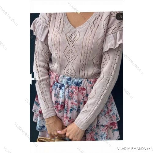 Bluse Langarm mit Rüschen Frauen (UNI S / L) ITALIAN FASHION IMK20159