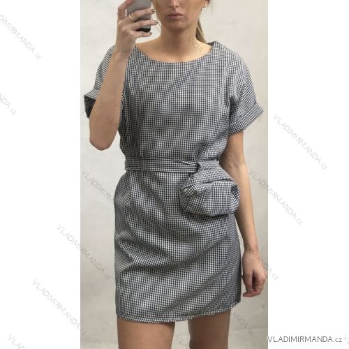 Elegantes kurzärmeliges Damenkleid (uni s-m) ITALIAN FASHION IM920146